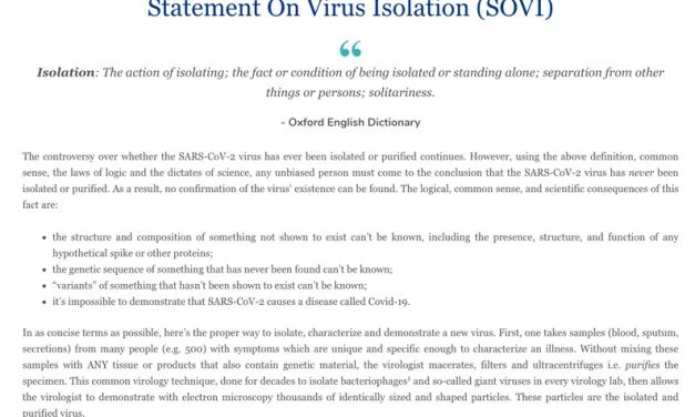 Statement of Virus Isolation